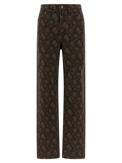 ROTATE BIRGER CHRISTENSEN Brown Cotton Straight-Leg Jeans