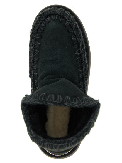 Mou Black Lamb Leather Ankle Boots