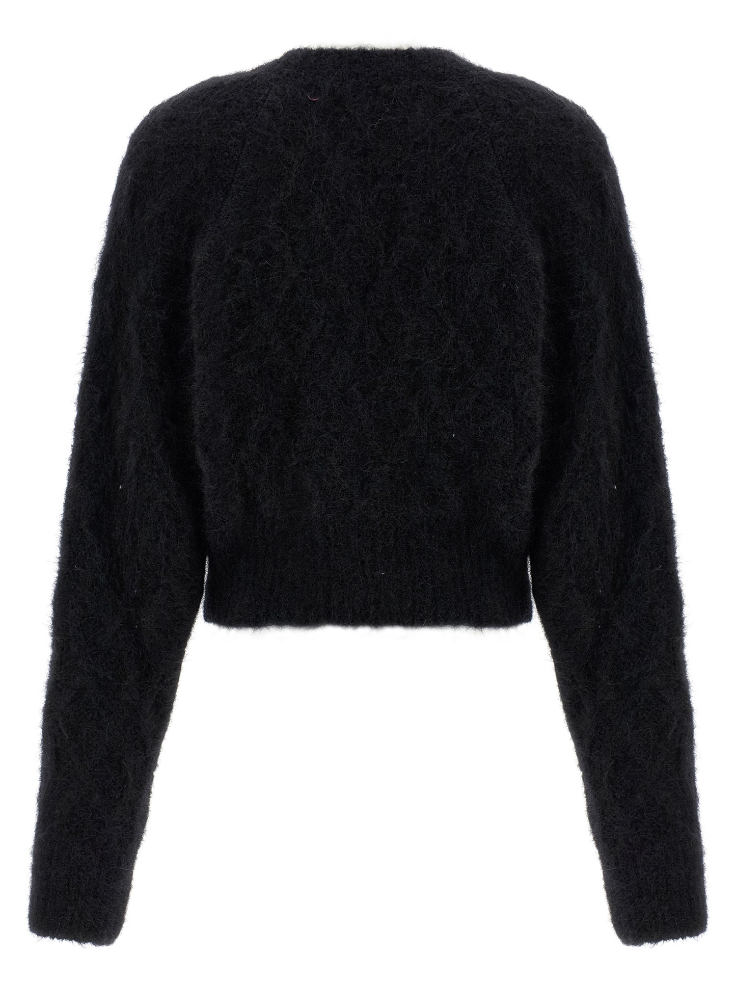 ROTATE BIRGER CHRISTENSEN Black Alpaca Leather Cardigan