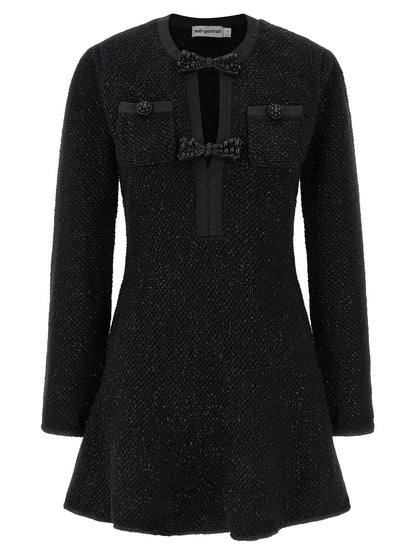 Self-Portrait Black Cotton Short Dress
