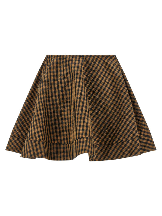 Ganni Brown Recycled Polyester Long Skirt