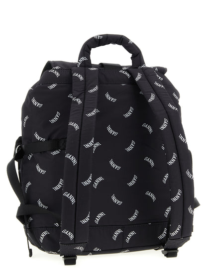 Ganni Black Polyester Backpack