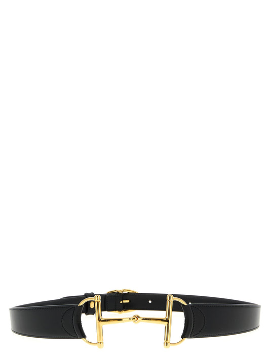 Belt by Gucci for women in calfskin leather black features a versatile silhouette, artfully showcasing the versatile design of the Calfskin Leather Belt for a sophisticated, premium finish.