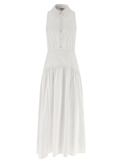 Staud White Cotton Midi Dress