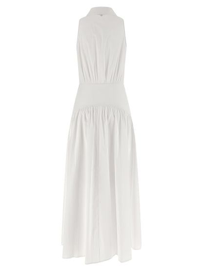 Staud White Cotton Midi Dress