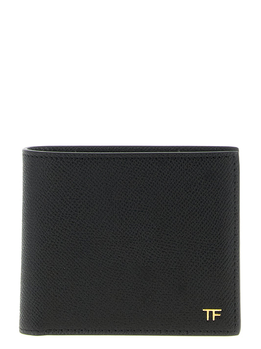 Wallet by Tom Ford for men in bos taurus suede calf leather black & gold presents a refined silhouette, artfully capturing the essence of the Bos Taurus Suede Calf Leather Wallet design with sophisticated bifold for a refined look.