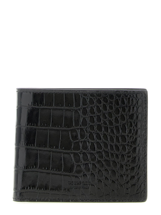 Tom Ford Bos Taurus Calf Suede Leather Wallet - Black Print