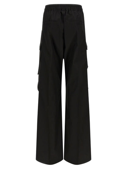 Rick Owens Black Cotton Cargo Pants