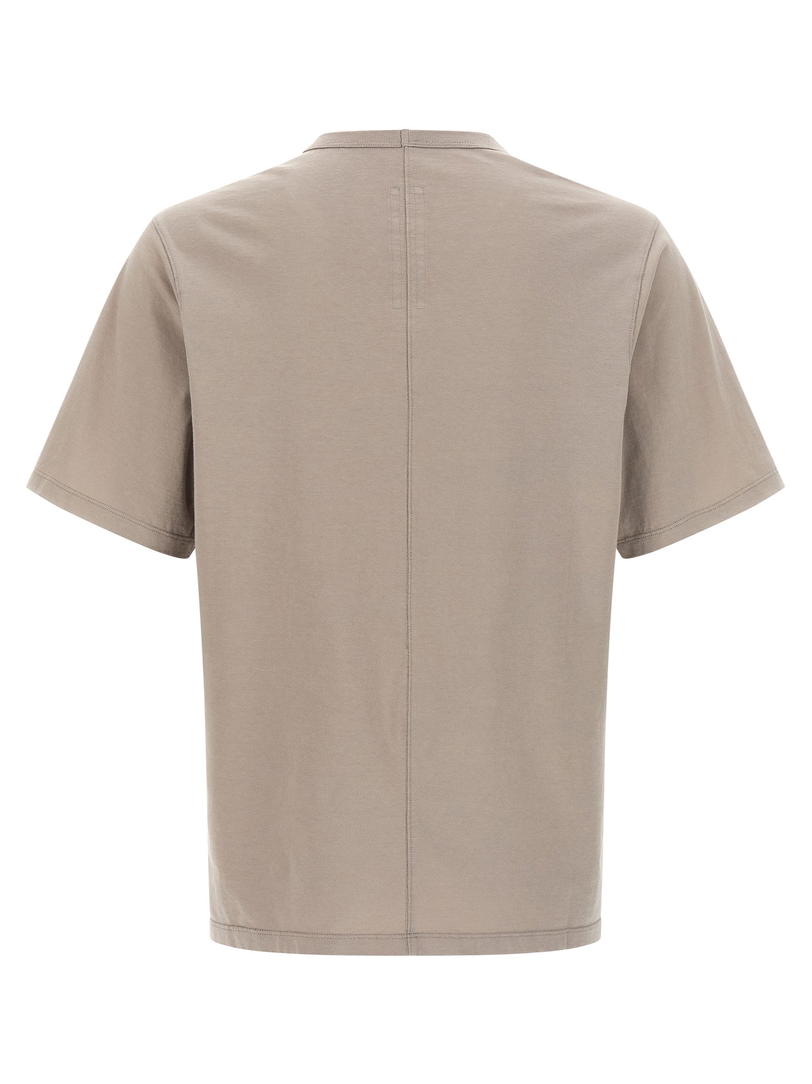 T-Shirt by Rick Owens for men in cotton beige features a plush silhouette, showcasing a sophisticated and for a truly plush finish.