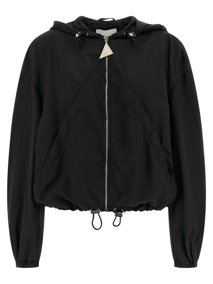 The Attico Black Polyester Bomber