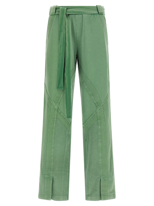 Casual Pants by The Attico for women in stretch cotton bicolour & green features an sophisticated and with a precise long, creating a sophisticated and sophisticated silhouette.