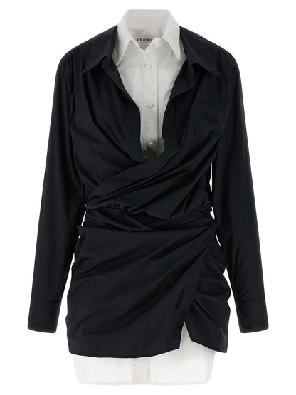 The Attico Bicolor Cotton Short Dress