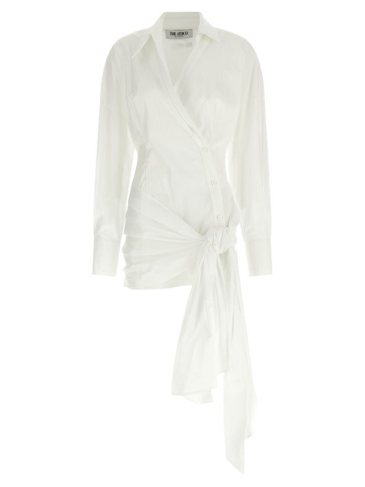 Dress by The Attico for women in stretch cotton white features an cute silhouette, detailed with a and that elegantly flows into a cute short mini.