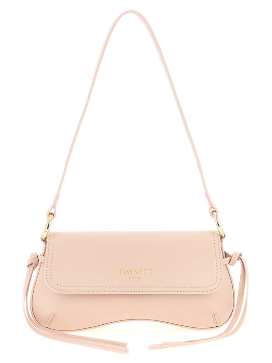Shoulder Flap Bag by Twinset for women in calf leather multicolor & pink features a effortless chic silhouette with a secure flap & magnetic, ample , and versatile shoulder-strap & handle for a effortless chic finish.