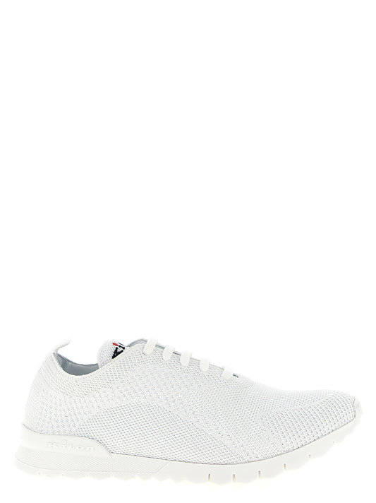 Athletic Sneakers by Kiton for men in stretch cotton white features an timeless silhouette from the Men's Athletic Stretch Cotton Sneakers collection, showcasing a timeless athletic style for a timeless look.