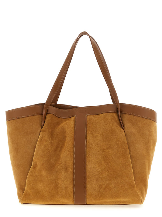 This Shopper Tote Bag by Twinset for women in polyethylene polyurethane suede leather brown features an jet-set Polyethylene Polyurethane Suede Leather Shopper Tote Bag design with a secure magnetic, ample , and jet-set handle.