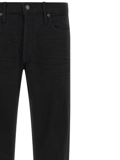Tom Ford Black Cotton Straight-Leg Jeans