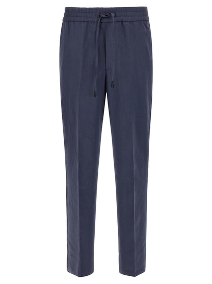Brioni Blue Linen Casual Pants