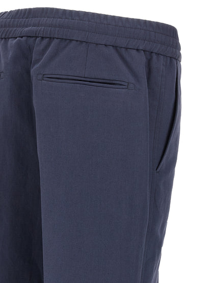 Brioni Blue Linen Casual Pants
