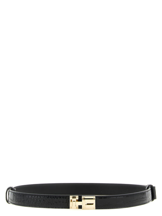 Belt by Tom Ford for women in calfskin leather black & print features a versatile silhouette, artfully showcasing the versatile design of the Calfskin Leather Belt for a sophisticated, premium finish.