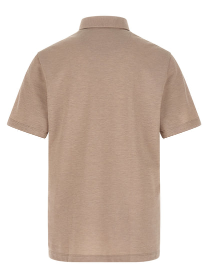 Brioni Beige Cotton Polo Shirt
