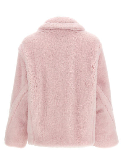 Max Mara Multicolor Alpaca Leather Coat