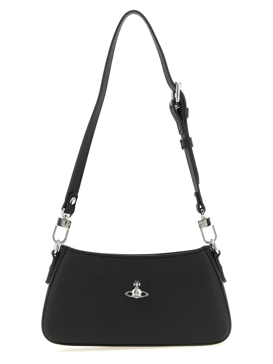 Shoulder Bag by Vivienne Westwood for women in polyethylene polyurethane & cotton black features a effortless sophistication silhouette, secured by a zipper with ample and versatile shoulder-strap, adjustable-strap & handle for a effortless sophistication finish.