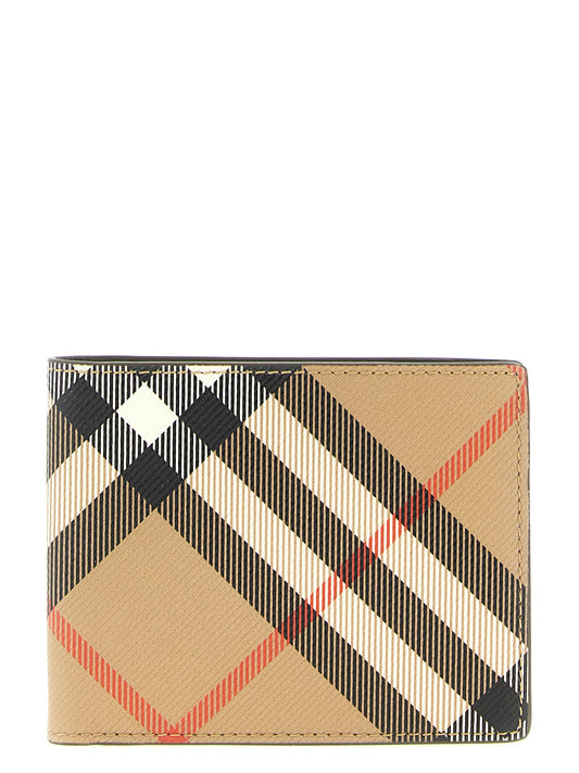 Wallet by Burberry for men in polyester polyurethane calf leather & cotton beige presents a architectural silhouette from the Polyester Polyurethane Calf Leather & Cotton Wallet collection, showcasing architectural for a architectural finish.