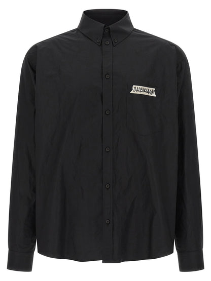 Balenciaga Black Cotton Blouse