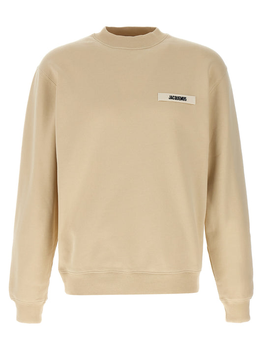 Sweatshirt by Jacquemus for men in cotton beige features an exquisite silhouette, showcasing and crew neckline details for a exquisite look.