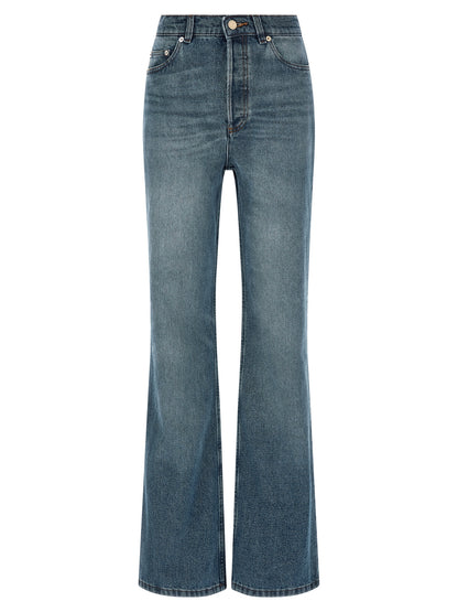 A.P.C. Blue Cotton Flared Jeans