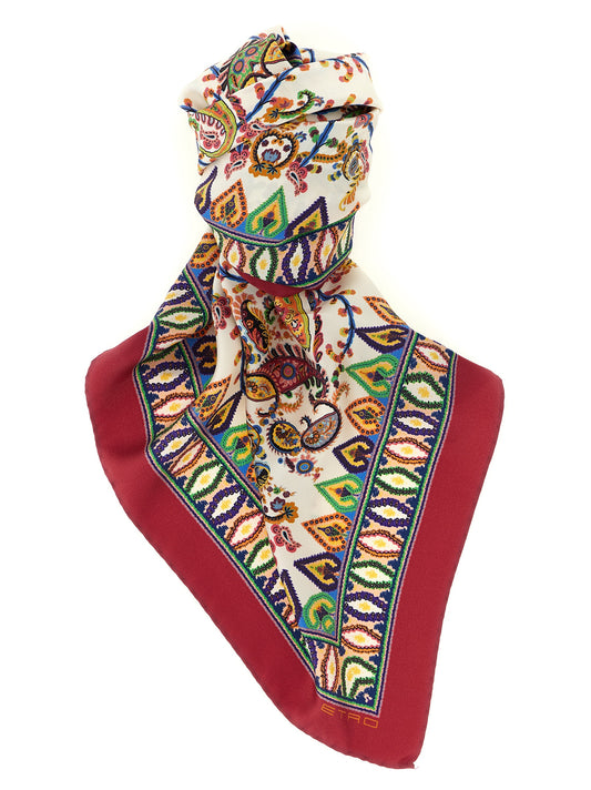 Etro Silk Twill Scarf - Multicolor Patterned Paisley Floral