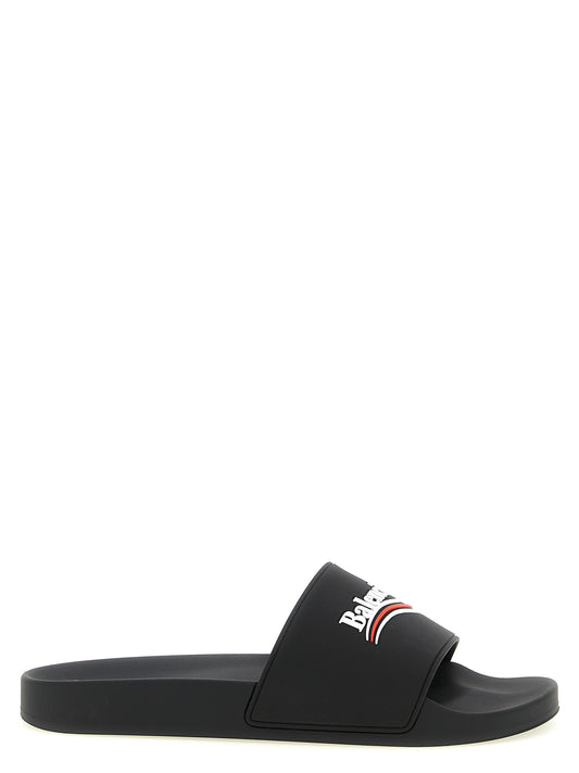 Flat Shoes by Balenciaga for men in thermoplastic polyurethane black & patterned features an dynamic silhouette from the Men's Thermoplastic Polyurethane Flat Shoes collection, defined by a dynamic and flat for a dynamic look.