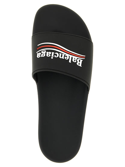 Balenciaga Black Plastic Slides