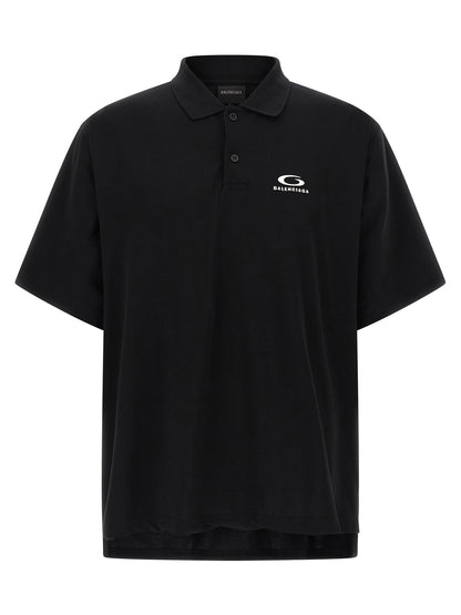Balenciaga Black Cotton Polo Shirt