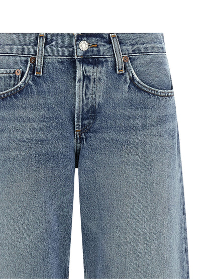 Agolde Blue Cotton Straight-Leg Jeans