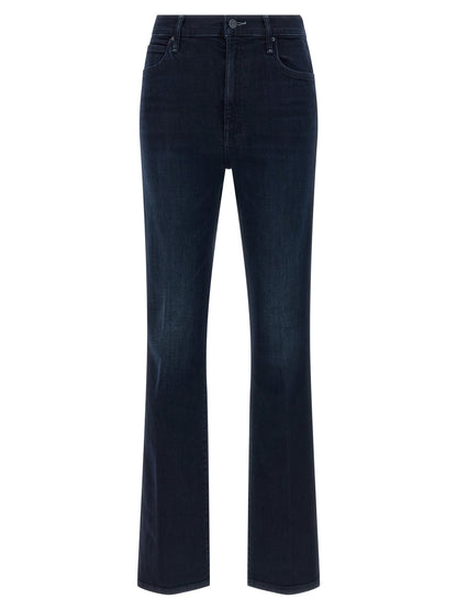 Mother Denim Blue Cotton Flared Jeans