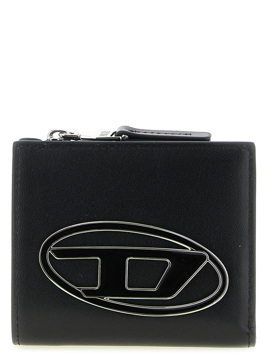 Cardholder Card Case by Diesel for women in leather & metal black & signature features a polished 1 Dr Leather & Metal Cardholder Card Case design with polished card-organization.