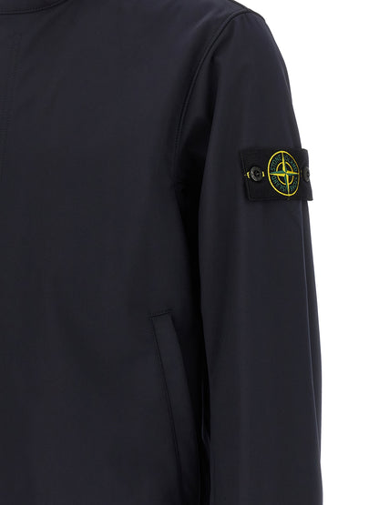 Stone Island Blue Polyester Shell Jacket