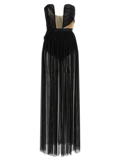 Nensi Dojaka Black Viscose Long Dress