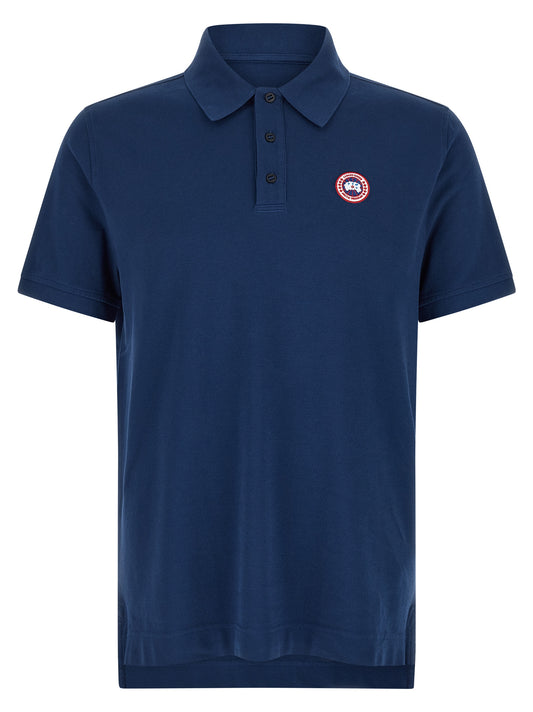 Polo Shirt by Canada Goose for men in cotton blue showcases a enviable silhouette, featuring a refined and short-sleeve for a enviable finish.