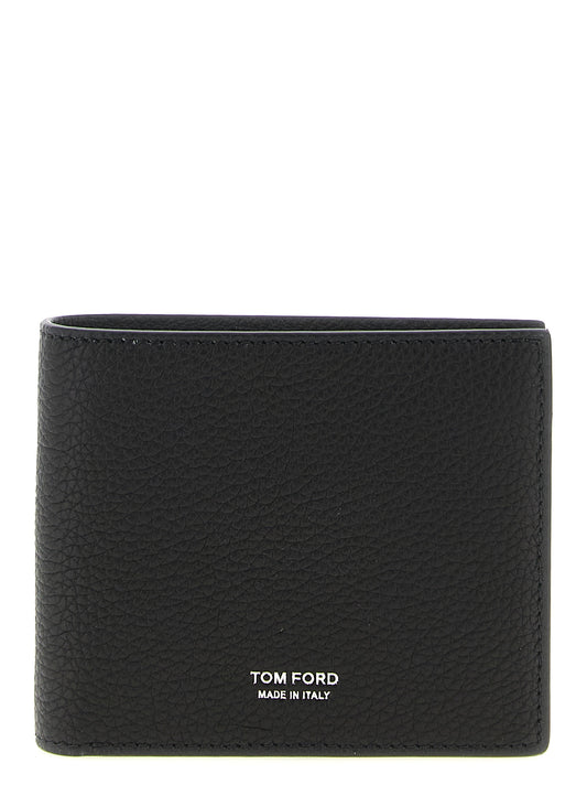 Wallet by Tom Ford for men in calfskin leather black showcases a discerning silhouette, artfully capturing the essence of Calfskin Leather Wallet with its functional .