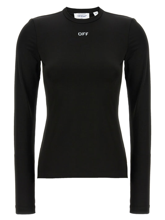 Cardigan by Off-White for women in stretch fabric & acetate black, white & print presents a textural silhouette, artfully finished with a textural crew neckline and long-sleeve for a sophisticated, textural look.