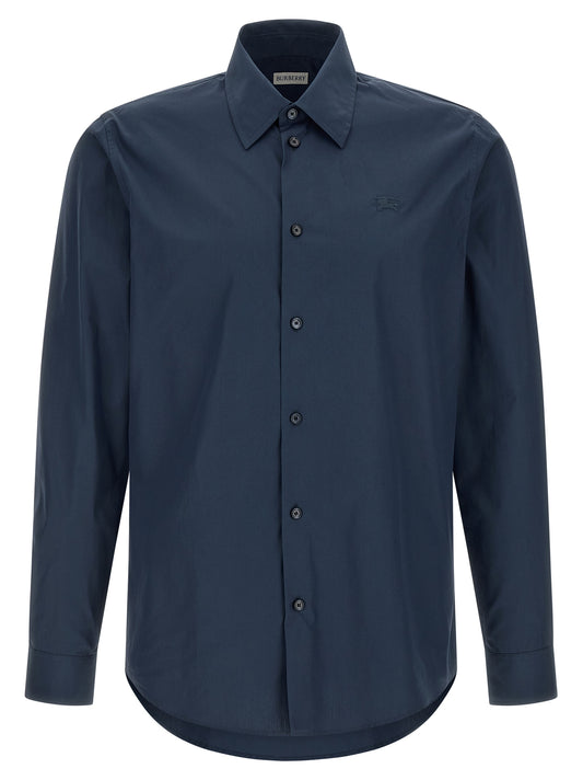 Shirt by Burberry for men in cotton blue, featuring a nuanced and nuanced for a sophisticated finish.