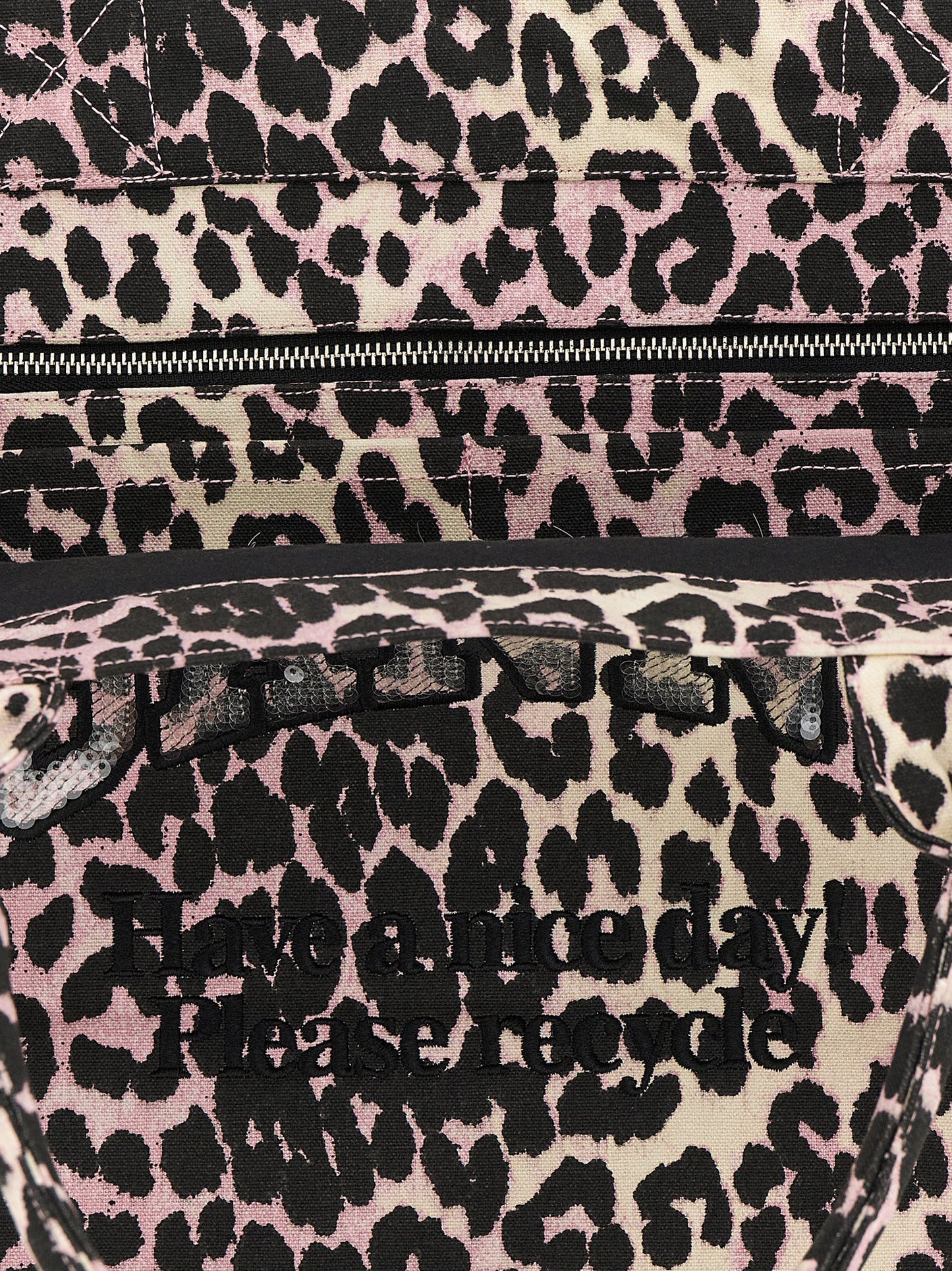 Ganni Multicolor Recycled Cotton Tote Bag