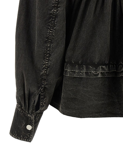 Ganni Black Organic Cotton Blouse