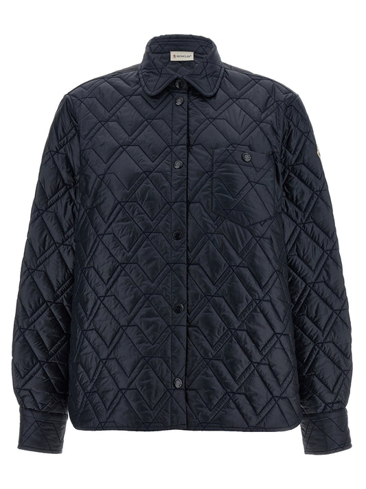 Windbreaker Jacket by Moncler for women in polyamide felt blue features an stylish silhouette, showcasing a sophisticated and performance-driven pockets, insulated & windproof for a premium, stylish look.