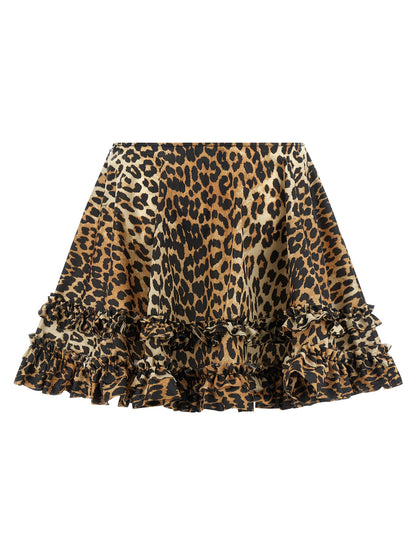 Ganni Brown Recycled Polyamide Long Skirt