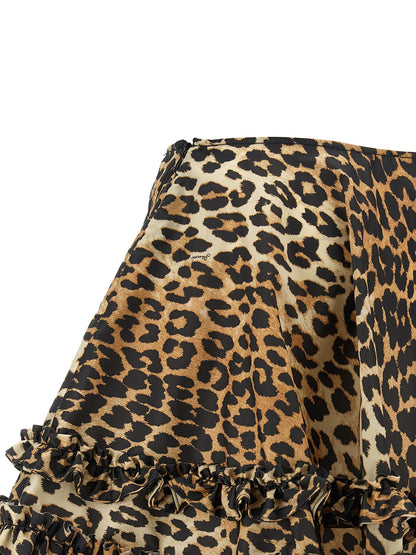 Ganni Brown Recycled Polyamide Long Skirt