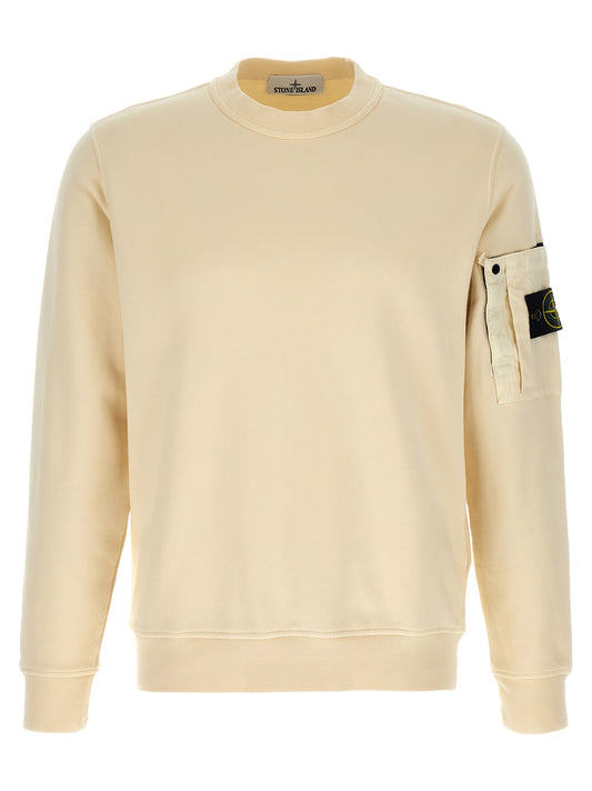 Stone Island Beige Cotton Sweatshirt